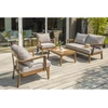 Image de DCB Garden - Salon bas de jardin portofino 4 places en aluminium effet bois marron OS