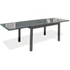 Image de Table de jardin - Gris anthracite - Aluminium / plateau en verre - 135/270 x 90 cm - Tolede
