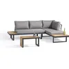 Image de Salon de jardin modulable - Aluminium - DCB GARDEN - 4 places - TOKYO - Gris anthracite et bois dacacia