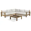 Image de DCB GARDEN Salon de Jardin MAJORQUE 5 Places en Aluminium Effet Bois - Marron