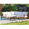 Image de DCB Garden - Salon de jardin Majorque 5 personnes en aluminium effet bois marron/blanc OS