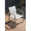 Image de DCB Garden - Fauteuil de jardin empilable MIAMI en textilène gris et aluminium Kaki - 103x62x100cm OS