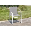 Image de DCB Garden - Fauteuil de jardin empilable FLORIDE en textilène taupe et aluminium blanc - 103x62x100cm OS
