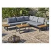 Image de DCB GARDEN Salon Bas de Jardin - Aluminium 5 Places - Gris Anthracite et Bois d'acacia - MIYAKO