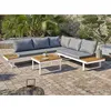 Image de DCB Garden - Salon de jardin Miyako 5 places en aluminium et acacia blanc OS