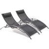 Image de DCB Garden - 2 bains de soleil CL76 noirs - 170x67x30 cm OS