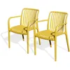 Image de Lot de 2 fauteuils de jardin - CITY GARDEN - Tiago-FT - Empilable - Moutarde
