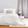 Image de Housse de Couette 220x240 avec 2 taies d'oreiller 100% Gaze de Coton Blanc