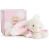 Image de DOUDOU ET COMPAGNIE- Doudou Lapin Mouchoir - avec Boite Ouverture Fleur - Rose - 10 Cm - Tout Doux - Idée Cadeau de Naissance Fille et Garçon - Garantie Doudou Perdu - DC3337