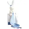 Image de DOUDOU ET COMPAGNIE - Petite Peluche Lapin avec Doudou mouchoir -10 cm - Bleu et Blanc - Collection Perlidoudou - Idée Cadeau Naissance - Avec Boite Cadeau - Garantie Doudou Perdu - DC3514