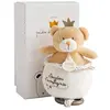 Image de Doudou et Compagnie - Doudou Ours Musical Collection Ours Petit Roi - Boîte à Musique Bébé - 14 cm - Couleur Miel - Apaise & Réconforte - Cadeau Naissance Idéal - Ambiance Douce et Sereine - DC3521