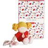 Image de Doudou et Compagnie - Poupée Chiffon pour Bébé - Poupée Doudou Fille - 23 cm - Fraise - Jolie Boîte Cadeau - Petite Demoiselle - DC3683