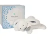 Image de Doudou et Compagnie - Peluche Lapin -25 cm - Lapin Pompon Blanc/Bleu - Jolie Boîte Cadeau - Happy Glossy - Happy Doudou To You