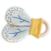 Image de Hochet en bois et papier bruissant Pollen 16cm coton bio Doudou et