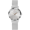 Image de Pierre Lannier - Montre Femme Quartz - Collection Multiples 009M628 - Boîtier Rond en Acier Argenté - Bracelet Interchangeable Acier milanais Argenté 14 mm - Étanche 50M - 3 Aiguilles