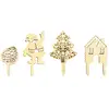 Image de 4 décorations Noël bois pour gâteaux Scrapcooking