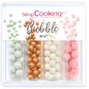 Image de SCRAP COOKING, Décors Sucrés « Bubble Mix » 62g, Assortiment 4 Variétés : Turquoise, Doré, Blanc, Rose, Décorations Perles Pâtisserie, Desserts, Gâteaux, Cupcakes, Anniversaires, Cake Design - 7515