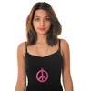 Image de Collier pendentif peace rose fluo adulte - Rose - Taille unique