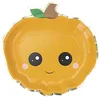 Image de 8 Assiettes en carton citrouille sweety 23 cm - Orange - Taille Unique