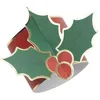 Image de Party Pro 913514, Sachet de 8 Ronds de Serviettes Houx Vert foncé