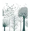 Image de Papier peint M.Fox / Arbres bleus (2m x 2,48m) - Lilipinso