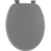 Image de Tendance - Abattant WC MDF 18 Pouces Attaches Plastiques - Gris - Salle de Bain - Abattants Universel - Lunette de Toilette