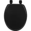 Image de Tendance - Abattant WC MDF 18 Pouces Attaches Plastiques - Noir Mat - Salle de Bain - Abattants Universel - Lunette de Toilette