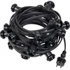 Image de SKYLANTERN Guirlande Guinguette IP65 10m Noire Raccordable - Guirlande Lumineuse pour Ampoule E27 20 Douilles - Guirlande Guinguette Extérieure pour Terrasse Jardin Bar