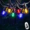 Image de Guirlande Guinguette 10M 10 Bulbes Filament Rouge Bleu Jaune Vert avec Variateur de Luminosité et Télécommande - Guirlande Lumineuse Ampoule E27 à Intensité Variable - Guinguette Led Dimmable
