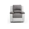 Image de LOUNGITUDE - DETENTE - Fauteuil de relaxation - Manuel - Inclinaison réglable - En Simili/Microfibre - Gris/Blanc