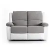 Image de LOUNGITUDE - DETENTE - Canapé de relaxation - Manuel - 2 Places - En Simili/Microfibre - Gris/Blanc -L143cm
