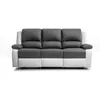 Image de LOUNGITUDE - DETENTE - Canapé de Relaxation - Manuel - 3 Places - Inclinaison réglable - en Simili - Gris/Blanc -L193cm