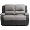 Image de LOUNGITUDE - DETENTE - Canapé de relaxation - Manuel - 2 Places - En Simili/Microfibre - Gris/Noir -L143cm