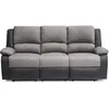 Image de LOUNGITUDE - DETENTE - Canapé de relaxation - Manuel - 3 Places - En Simili/Microfibre - Gris/Noir -L193cm