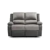 Image de LOUNGITUDE - DETENTE - Canapé de relaxation - Manuel - 2 Places - Inclinaison réglable - Simili/Microfibre - Gris -L143cm