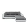 Image de LOUNGITUDE - Suzie - Canapé d'angle - Convertible - 4 Places - Revêtement capitonné - Simili/Microfibre - Gris/Blanc - Angle Droit - L246cm
