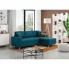 Image de LOUNGITUDE - Maria SCANDINAVE - Canapé d'angle réversible - Convertible - 4 Places - Coffre - en Tissu - Bleu pétrole - L227cm