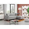 Image de LOUNGITUDE - Maria SCANDINAVE - Canapé d'angle réversible - Convertible - 4 Places - Coffre - en Tissu - Gris Clair - L227cm