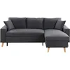 Image de LOUNGITUDE - Maria SCANDINAVE - Canapé d'angle réversible - Convertible - 4 Places - Coffre - en Tissu - Gris foncé - L227cm