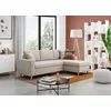 Image de LOUNGITUDE - Maria SCANDINAVE - Canapé d'angle réversible - Convertible - 4 Places - Coffre - en Tissu - Beige - L227cm