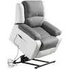 Image de LOUNGITUDE - DETENTE - Fauteuil de relaxation - Electrique - Releveur - En Simili/Microfibre - Blanc/Gris