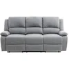 Image de LOUNGITUDE - DETENTE - Canapé de Relaxation - Manuel - 3 Places - Inclinaison réglable - en Tissu - Gris Clair -L193cm