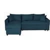 Image de LOUNGITUDE - Canapé d'angle réversible Convertible en Tissu avec Coffre - Bleu pétrole - 3 Places