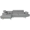Image de LOUNGITUDE - Canapé d'angle Convertible 5 Places avec Coffre de Rangement - Tissu - Gris Clair - Gauche