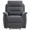 Image de LOUNGITUDE - Fauteuil de Relaxation Manuel en Tissu - Gris foncé