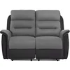 Image de LOUNGITUDE - Canapé/Fauteuil de Relaxation Manuel - Simili et Microfibre - Gris - 2 Places