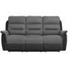 Image de LOUNGITUDE - Canapé de Relaxation Manuel 3 Places en Simili et Microfibre - Noir/Gris