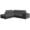 Image de LOUNGITUDE Canapé d'angle SOAN Convertible en Simili et Tissu