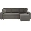 Image de LOUNGITUDE Canapé d'angle Maria réversible et Convertible avec Coffre en Velours