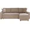 Image de LOUNGITUDE - Canapé d'angle réversible, Convertible en Velours avec Coffre Grège